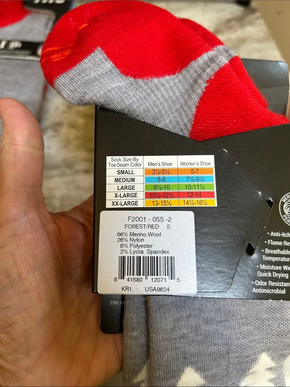 Merino Wool Lightweight Over The Calf Ski Socks FITS Sock Co Cushion XL or SMALL